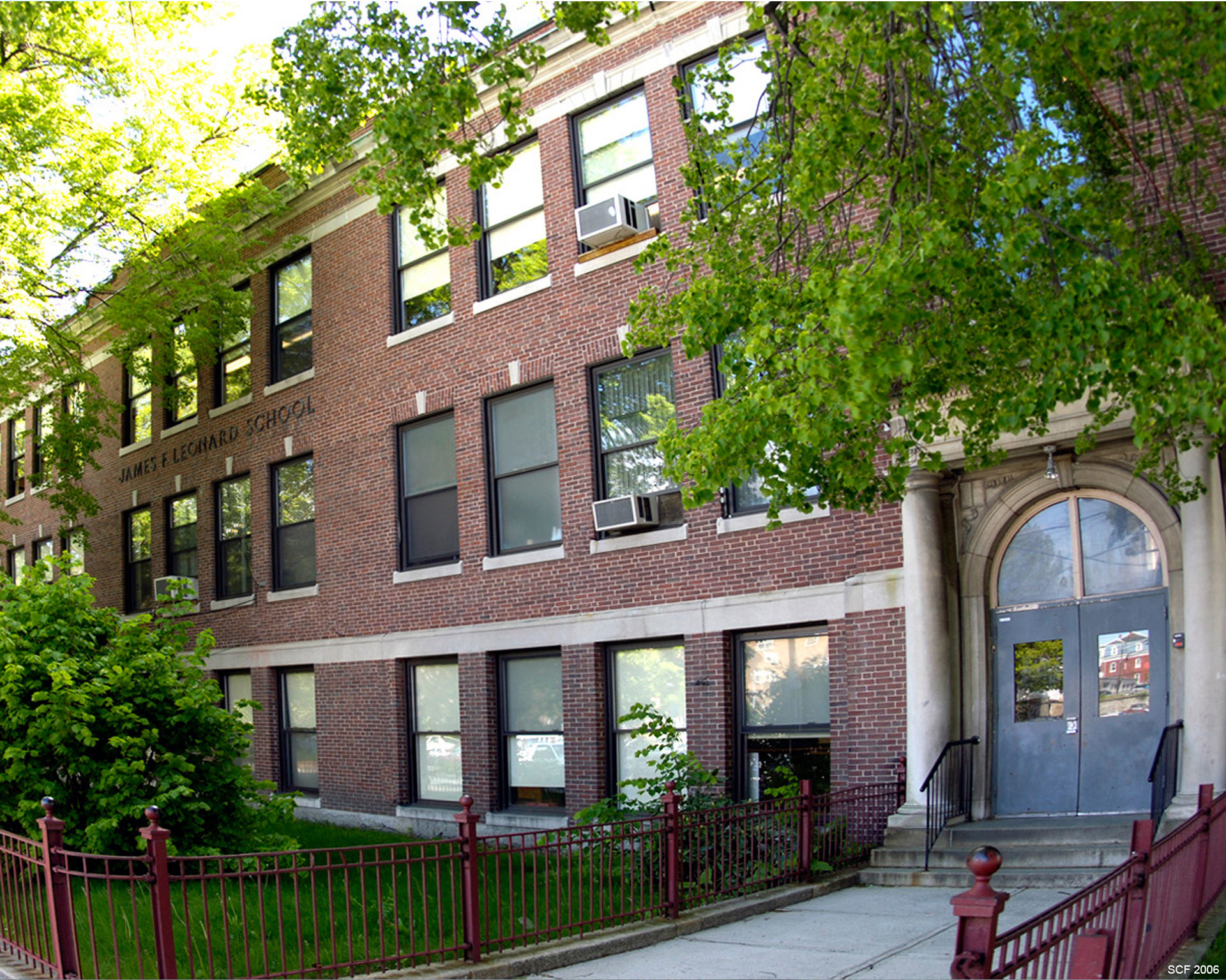 entrance to Leonard Middle School
