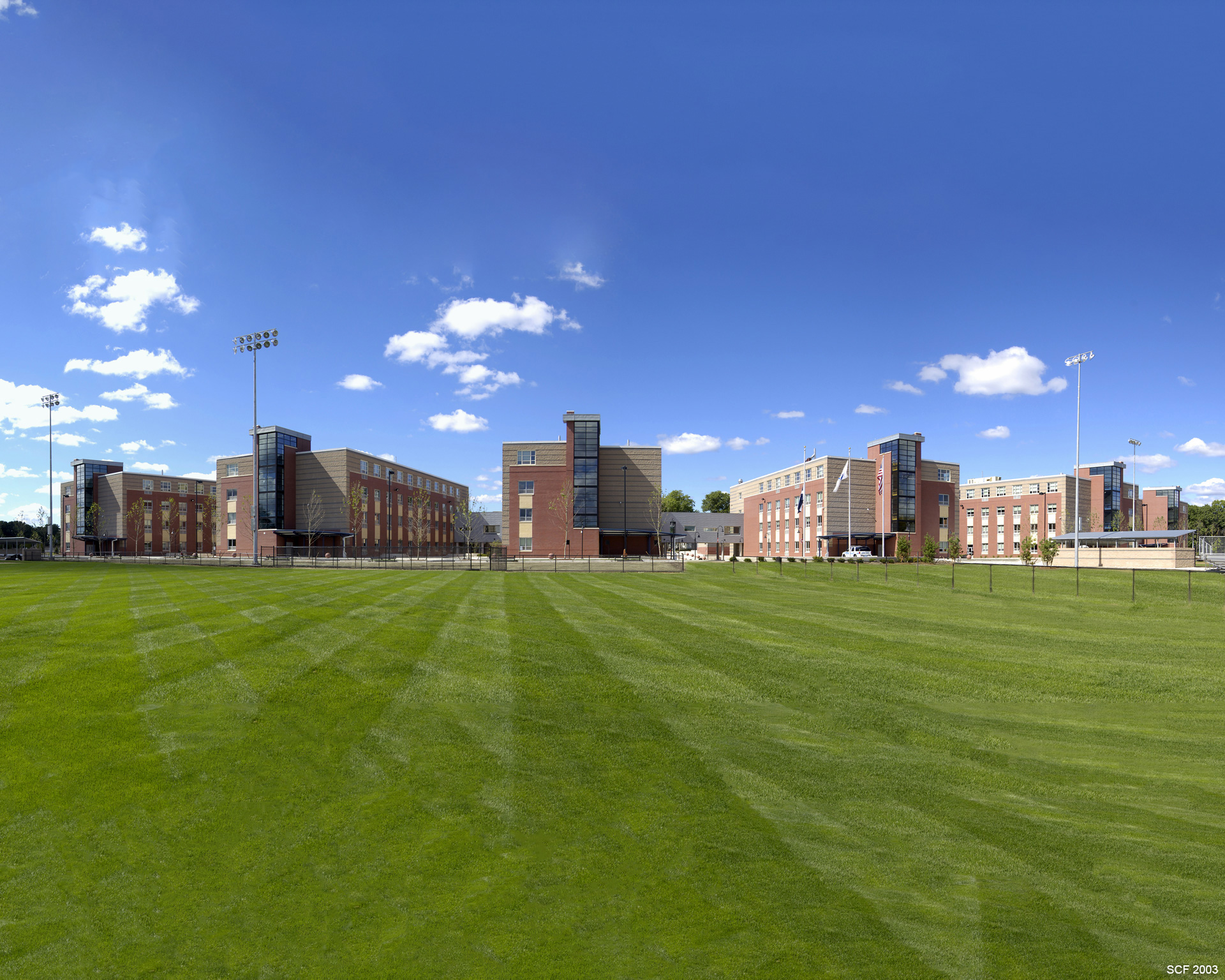 side of the Lawrence High School Campus from the field